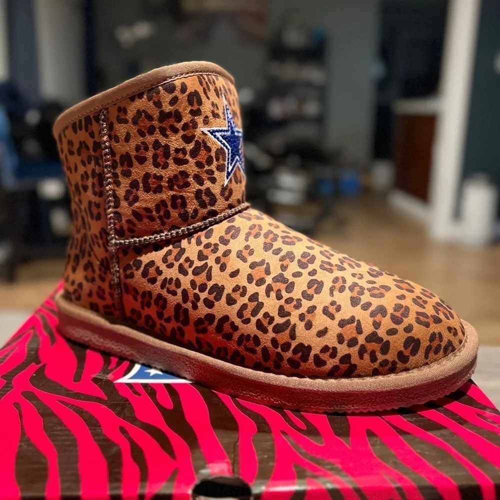 NIB Dallas Cowboys Leopard Bling Boots Women’s 11 NFL